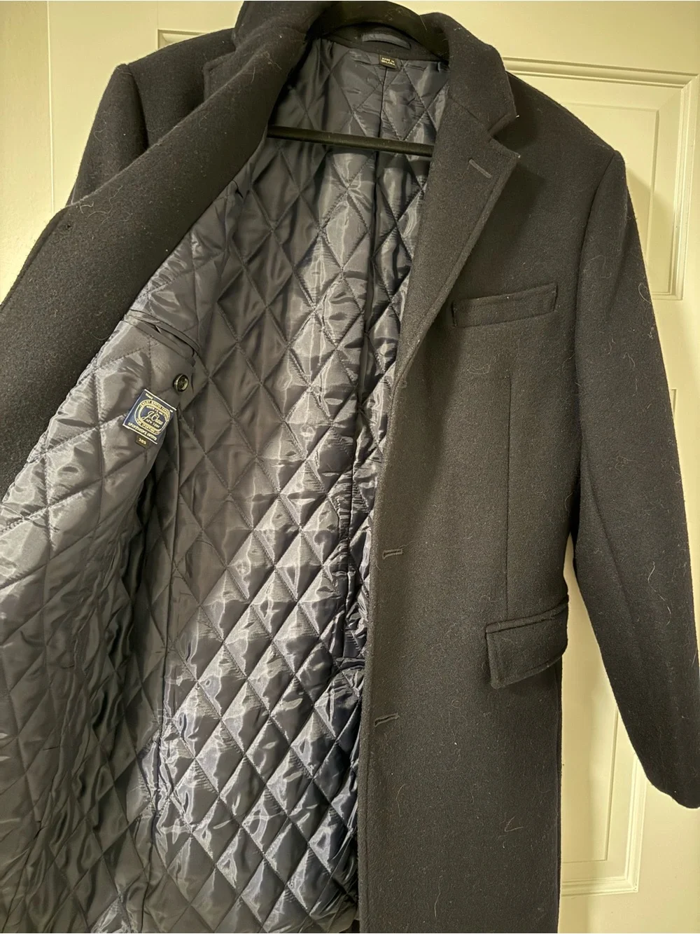 J. Crew Navy Blue Peacoat with Quilted Lining